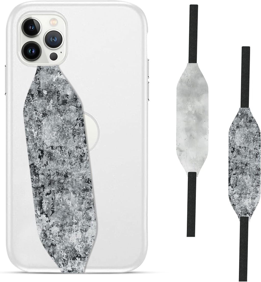 Phone Grip Strap - Pack of 2 Reversible Finger Holder for Phone Back, Customizable Anti-Slip Design, Wireless Charging Compatible Detachable Holder for iPhone - White