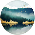 ITNRSIIET Round Mouse Pad with Stitched Edge Premium-Textured Waterproof Non-Slip Rubber Base Desktop Protection Mat Diameter 8.7 inches, Landscape Forest