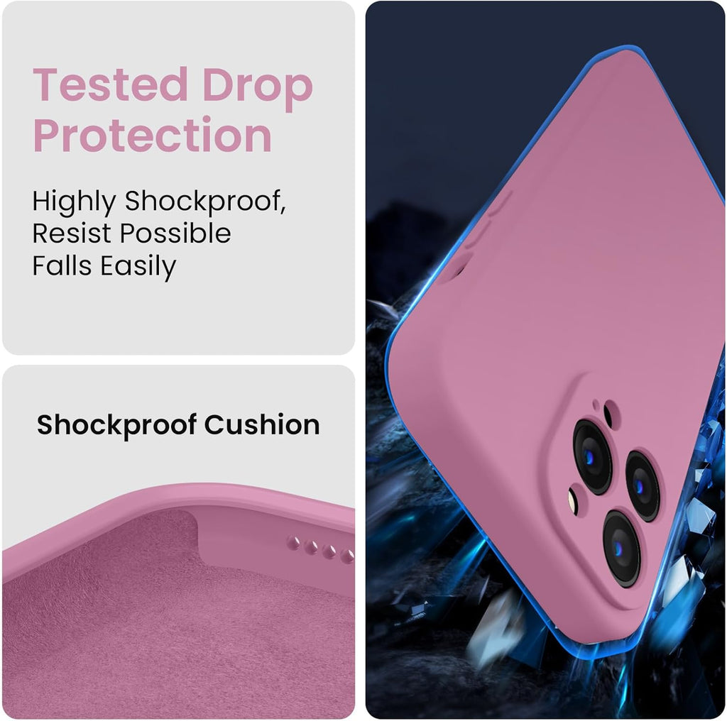 FireNova Designed for iPhone 13 Pro Case, Silicone Upgraded [Camera Protection] Phone Case with [2 Screen Protectors], Soft Anti-Scratch Microfiber Lining Inside, 6.1 inch, Lilac Purple