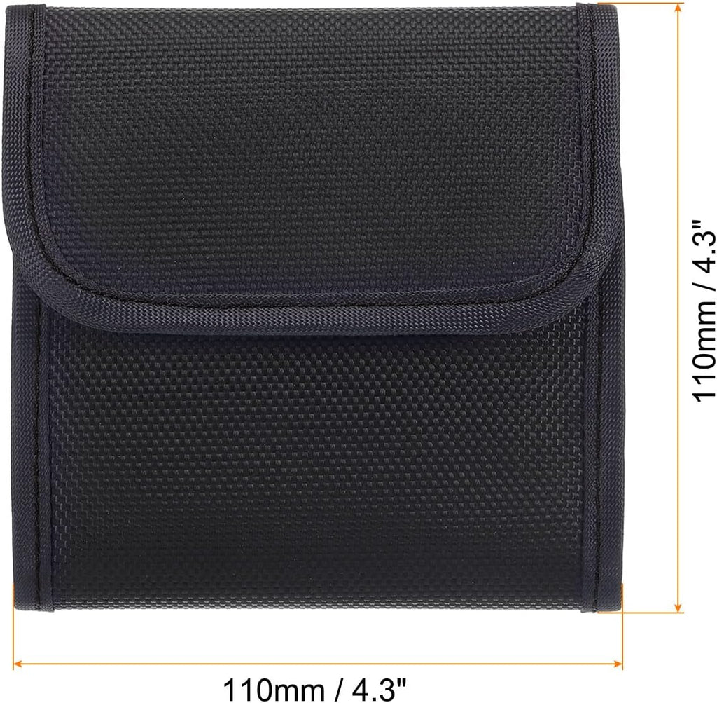 PATIKIL Lens Filter Case, 3-Pocket Camera Filter Case Portable Lens Filter Pouch Photography with Belt Loop Fit Camera Bag Strap Pocket Drone for 25mm-82mm, Black