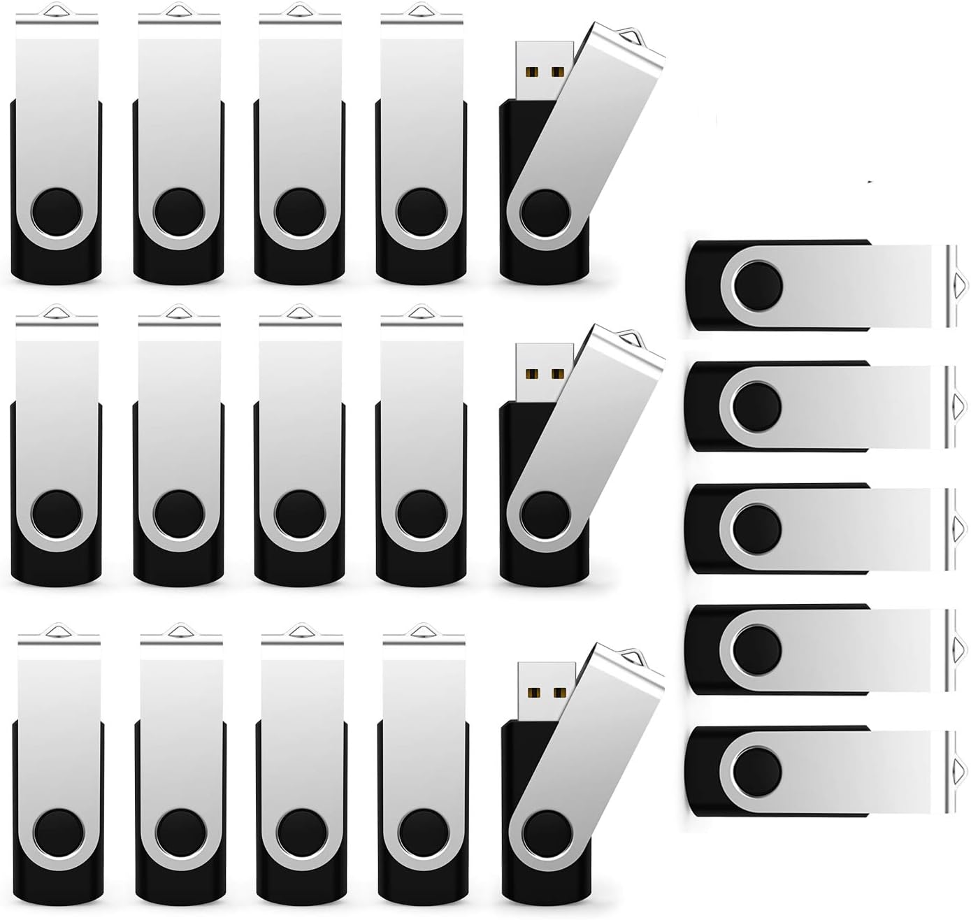 USB Flash Drive 2GB 50 Pack, Bulk USB 2.0 Flash Drives Thumb Drive Swivel Memory Stick Jump Drive Pen Drive,2 gig 50 Pieces