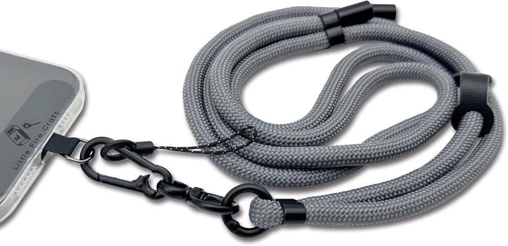 Adjustable Cell Phone Lanyard Crossbody Smartphone Strap Soft Rope Phone Lanyard for Around the Neck Holder (Grey)