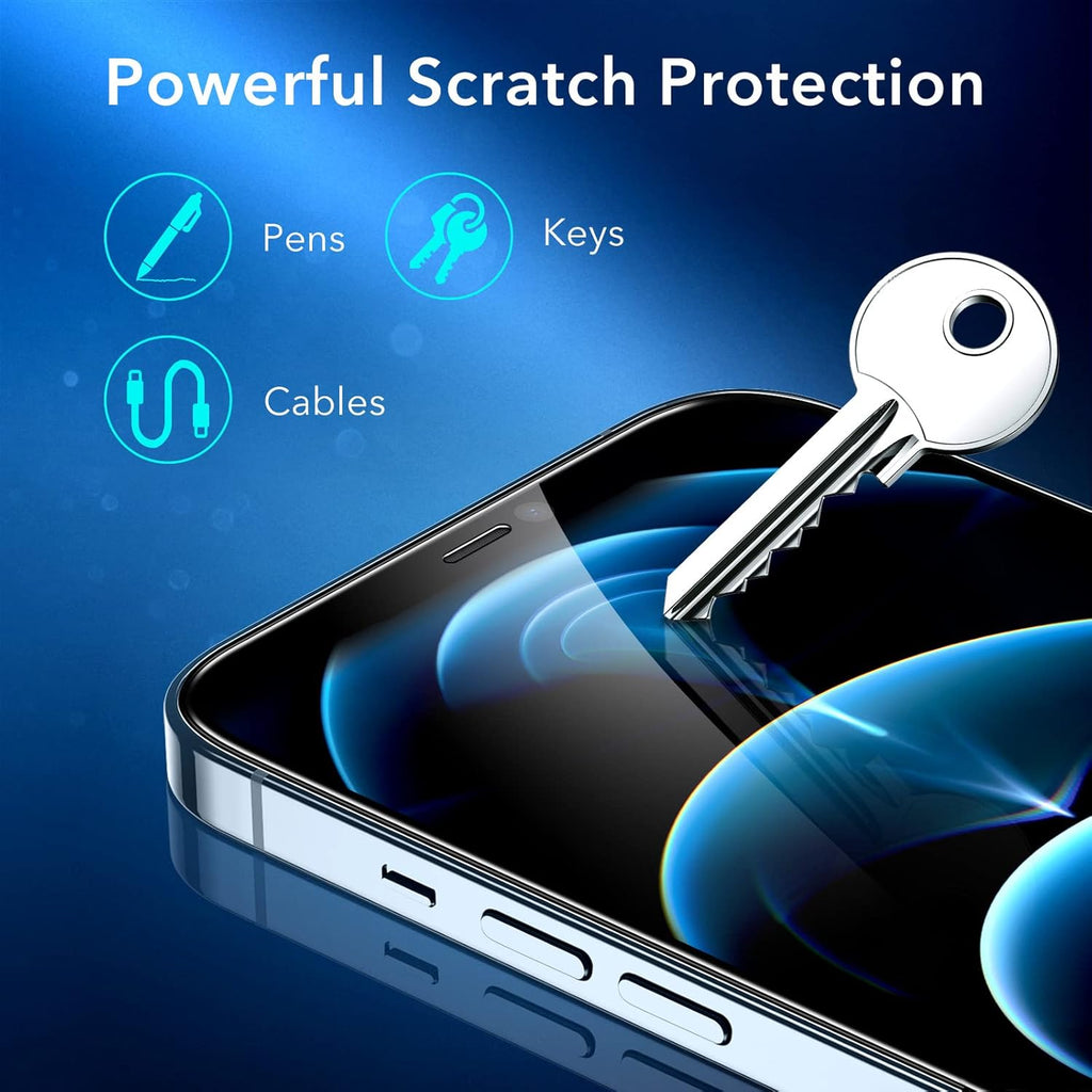 ESR 3 Pack for iPhone 12 Pro Max Screen Protector, 9H Hardness Tempered Glass Scratch Resistant with Easy Installation Frame compatible with iPhone 12 Pro Max 6.7", Case-Friendly