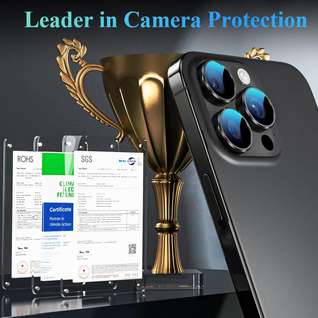 YWXTW Camera Lens Protector for iPhone 16 Pro/iPhone 16 Pro Max, [1 Step Installation Tray] Tempered Glass Screen Protector Metal Individual Camera Cover Accessories (Black Titanium-2Pack)