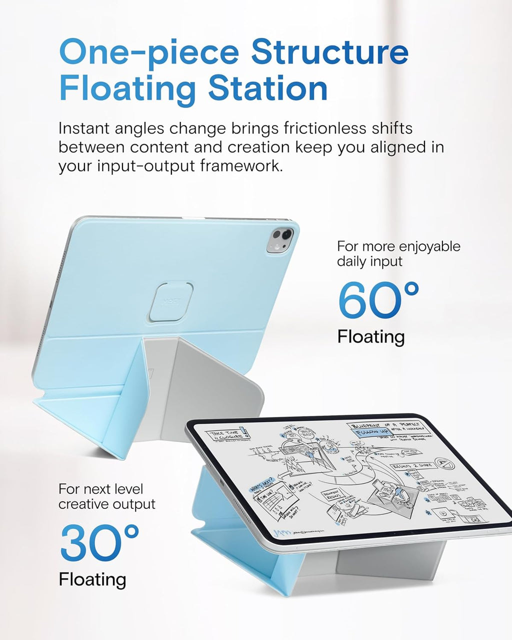 MOFT Dynamic Folio Case for iPad Air 13-inch (M3 2025 / M2 2024),Silm Magnetic Stand Case with 20+ Viewing Angles, Auto Wake/Sleep,Ultra Thin, Soothing Mist x Misty Cove