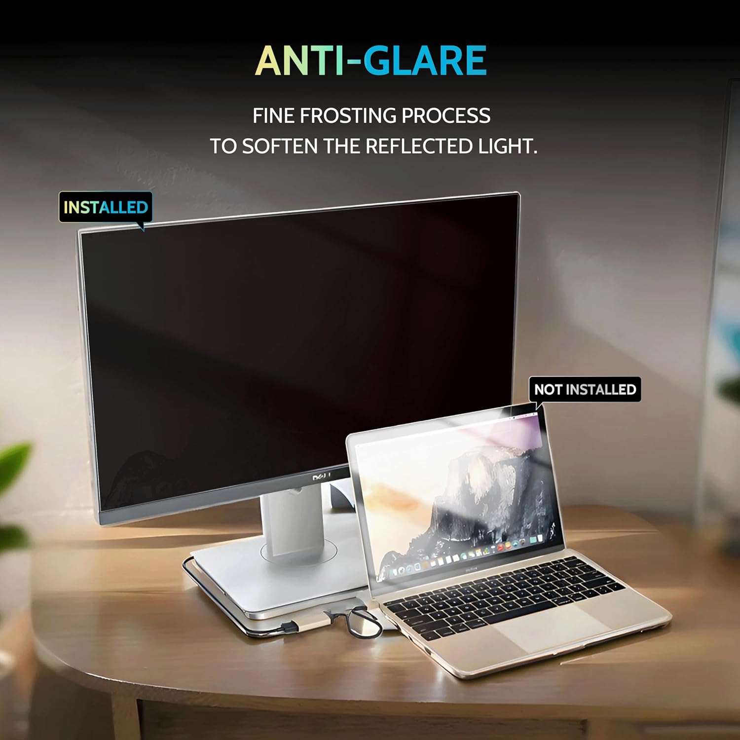 [2-Pack] 23.8 Inch Privacy Screen for Computer Monitor 16:9 Aspect Ratio, Eye Protection Anti Blue Light Glare Shield, 23.8inch Removable Black Blackout Anti Spy Desktop Security Private Filter