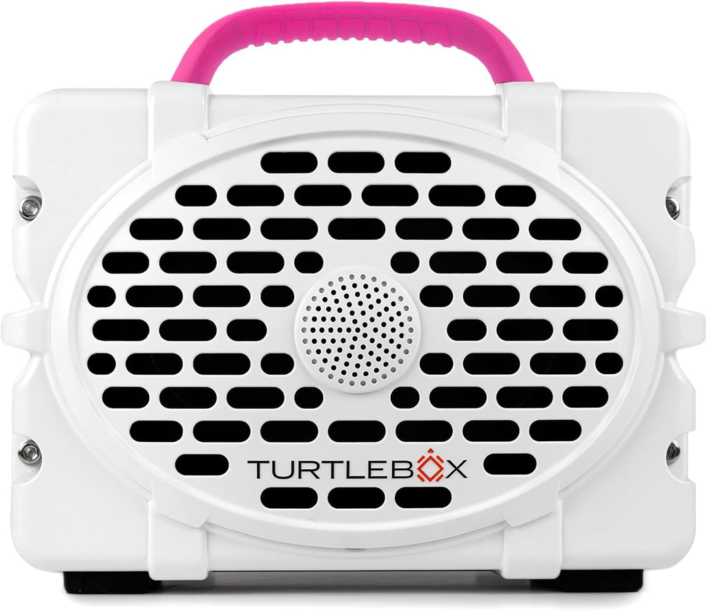 Turtlebox Original Gen 3: Portable Outdoor Bluetooth Speaker – Ultra-Loud (120dB), Waterproof (IP67), Rugged, Impact-Resistant, 3-Day Battery | Party Mode: Unlimited Pairing Stereo, White/Pink