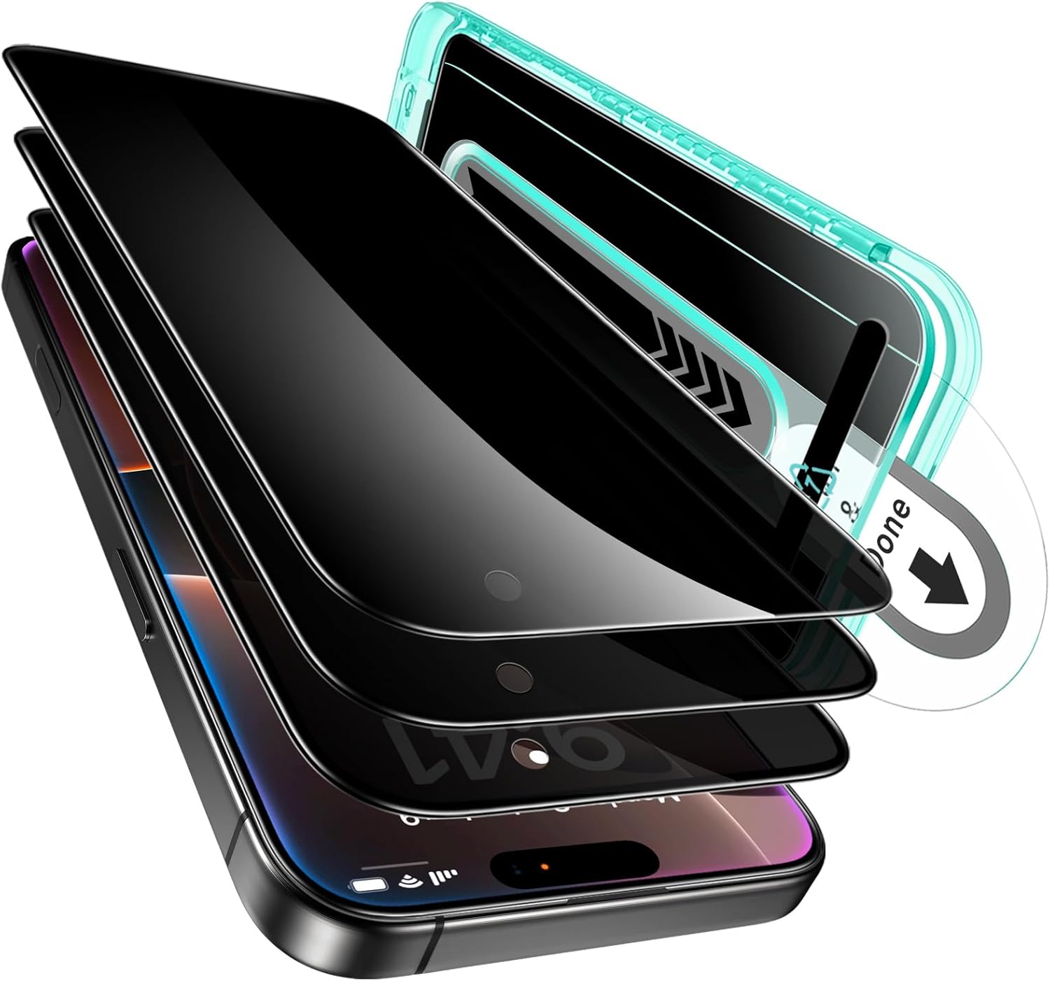 ESR 3 Pack for iPhone 16 Pro Max Privacy Screen Protector, Anti-spy Tempered-Glass Privacy Screen Protector with Flawless Fit Tray, Micro-curved Edges, Case Friendly