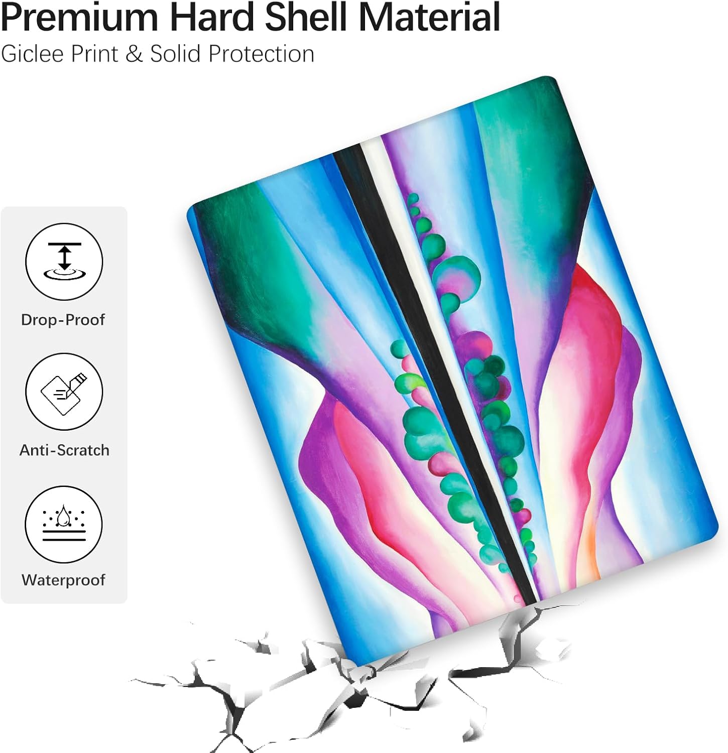 Berkin Arts Compatible with MacBook Pro 13 inch Cover, 2022, 2021, 2020-2018 Release A1708 with Keyboard Cover & Screen Protector Vivid Abstract Landscape (Lake George Reflection by O'Keeffe)