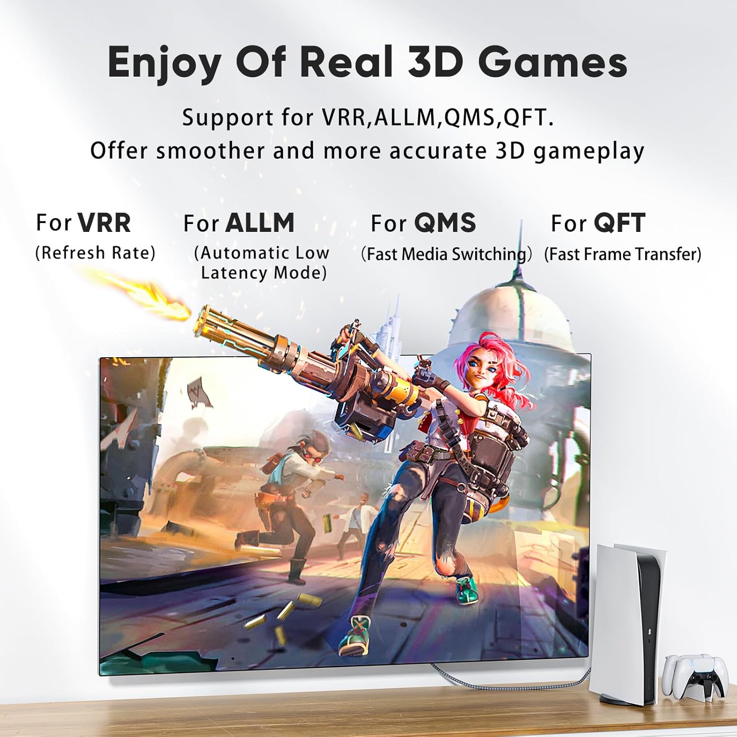 ARISKEEN 8K HDMI Cable 6 FT, 48Gbps High Speed HDMI 2.1 Cable, 8K 60Hz, 4K 120Hz 144Hz Braided HDMI Cord - 6 Feet