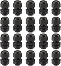 PENGLIN Cable Glands 3/8" NPT Nylon Cable Connector, Strain Relief Cord Connector, IP68 Waterproof Adjustable Locknut(3/8 Inch (20 Pack))