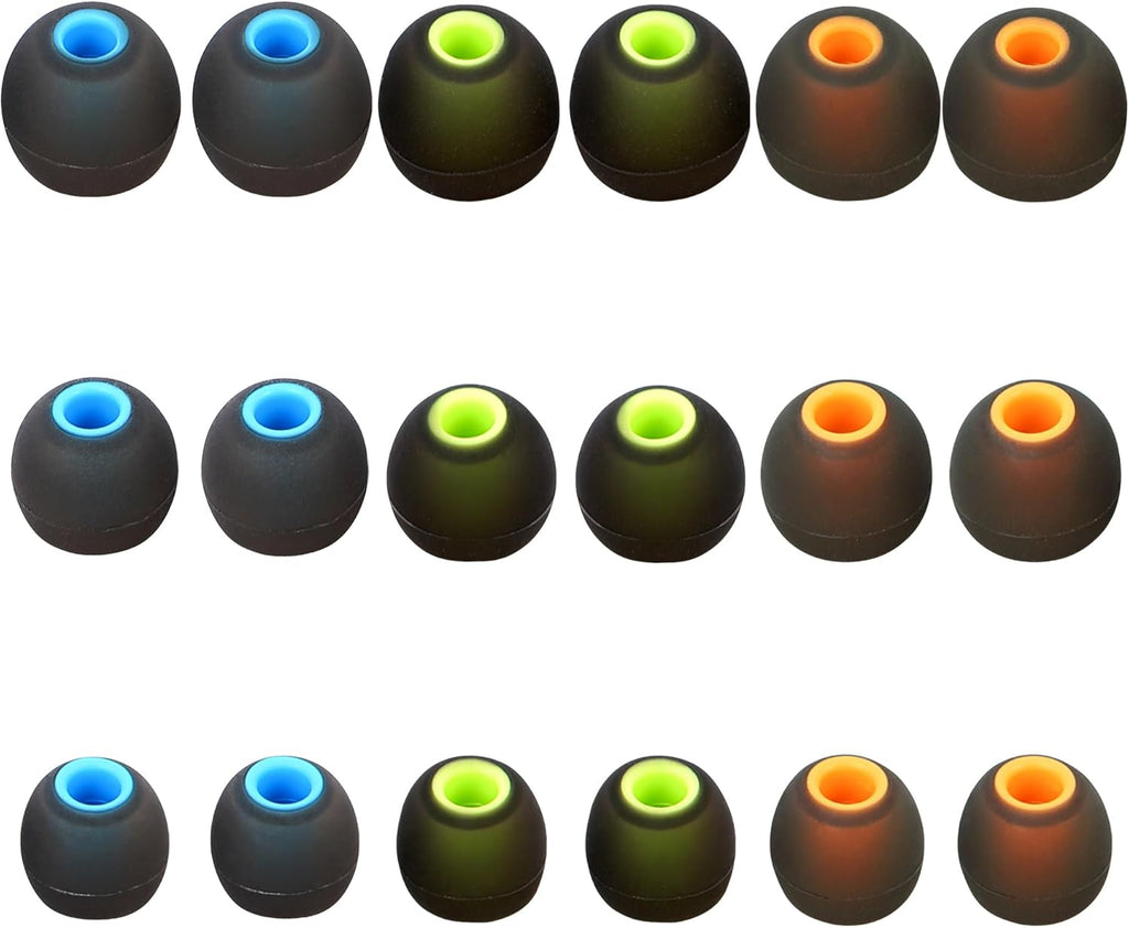 Silicone Replacement Earbud Tips Ear Tips Fit Most in-Ear Earbuds(Inner Hole 3.8mm -5.1mm) Headphone Rubber Tips Earbud Covers 9 Pairs S M L