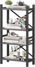 Desktop Bookshelf, 4-Tier Stackable Narrow Bookcase, Adjustable Industrial Desk by Homeiju
