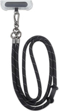 Phone Lanyard Universal Cell Phone Strap Crossbody Strap for iPhone Lanyard Around the Neck Extra Long Rope with Tether Tab for Men and Women (Black Reflective)