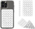 Silicone Double-Sided Suction Phone Grip Detachable Mount - Car Dashboard/Shower Phone Holder, Hands-Free For Selfies & Videos, TikTok, ASMR, Yoga - iphone & Android Compatible (3.94"x2.5",White)