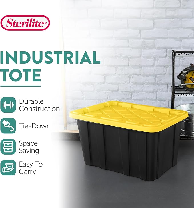 Sterilite 16-Pack Industrial Tote, Plastic Storage Container Bins - Image 3