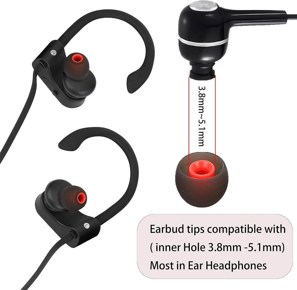 Silicone Earbud Tips Replacement Ear Tips Earbud Covers Fit Most in-Ear Earbuds(Inner Hole 3.8mm -5.1mm) Headphone Earbud Rubber Tips9 Pairs S M L