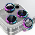 Choiche Compatible for iPhone 16 Pro/iPhone 16 Pro Max Camera Lens Protector, 9H Tempered Glass Camera Cover Screen Protector Metal Ring Decoration Accessories (Colorful)