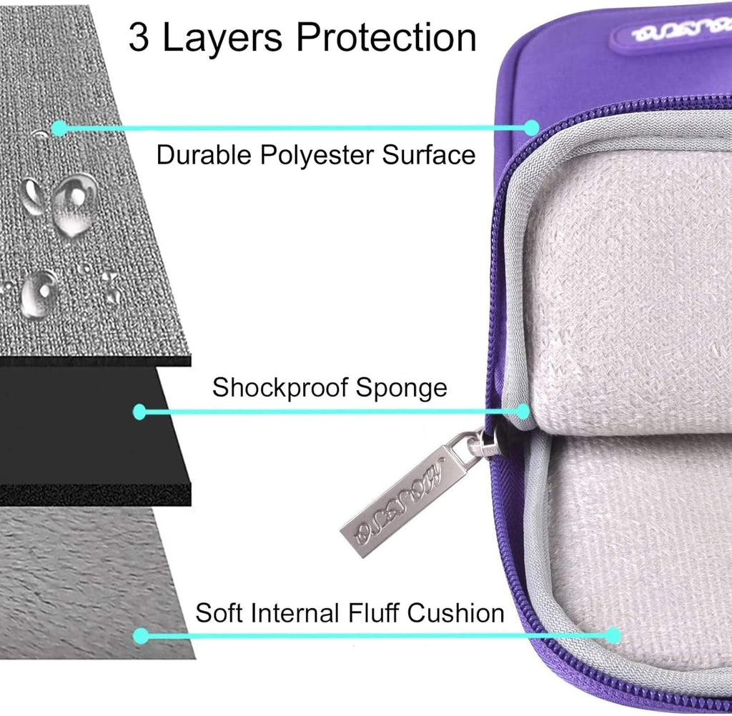 MOSISO Laptop Case 13.3 inch, 13-13.3 inch Laptop Sleeve Compatible with MacBook Air/Pro 13 / Pro 14, HP Dell ASUS Lenovo Notebook, Polyester Vertical Computer Sleeve Bag with Pocket, Ultra Violet