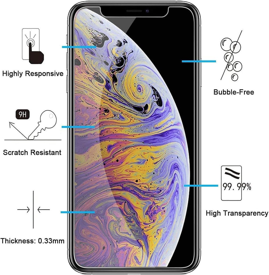 NEW'C 3 Pack Designed for iPhone 11 Pro Max and iPhone XS Max Screen Protector (6.5"), Enhanced Tempered Glass Protection, Case Friendly, Ultra Resistant