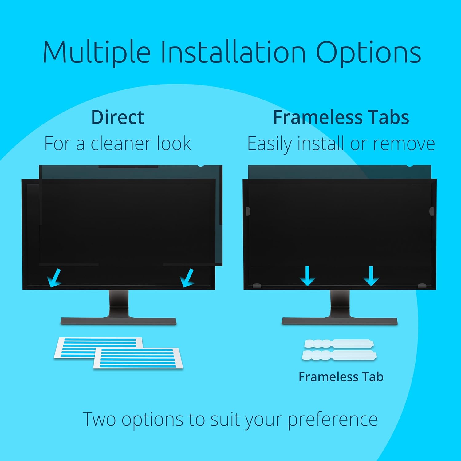 Kensington 27 inch Computer Privacy Screen for Desktop, 16:9 Widescreen Monitor, FP270W9 Anti-Glare Blue Ray Reduction Computer Privacy Filter, Matte and Glossy Viewing Options, K55414WW