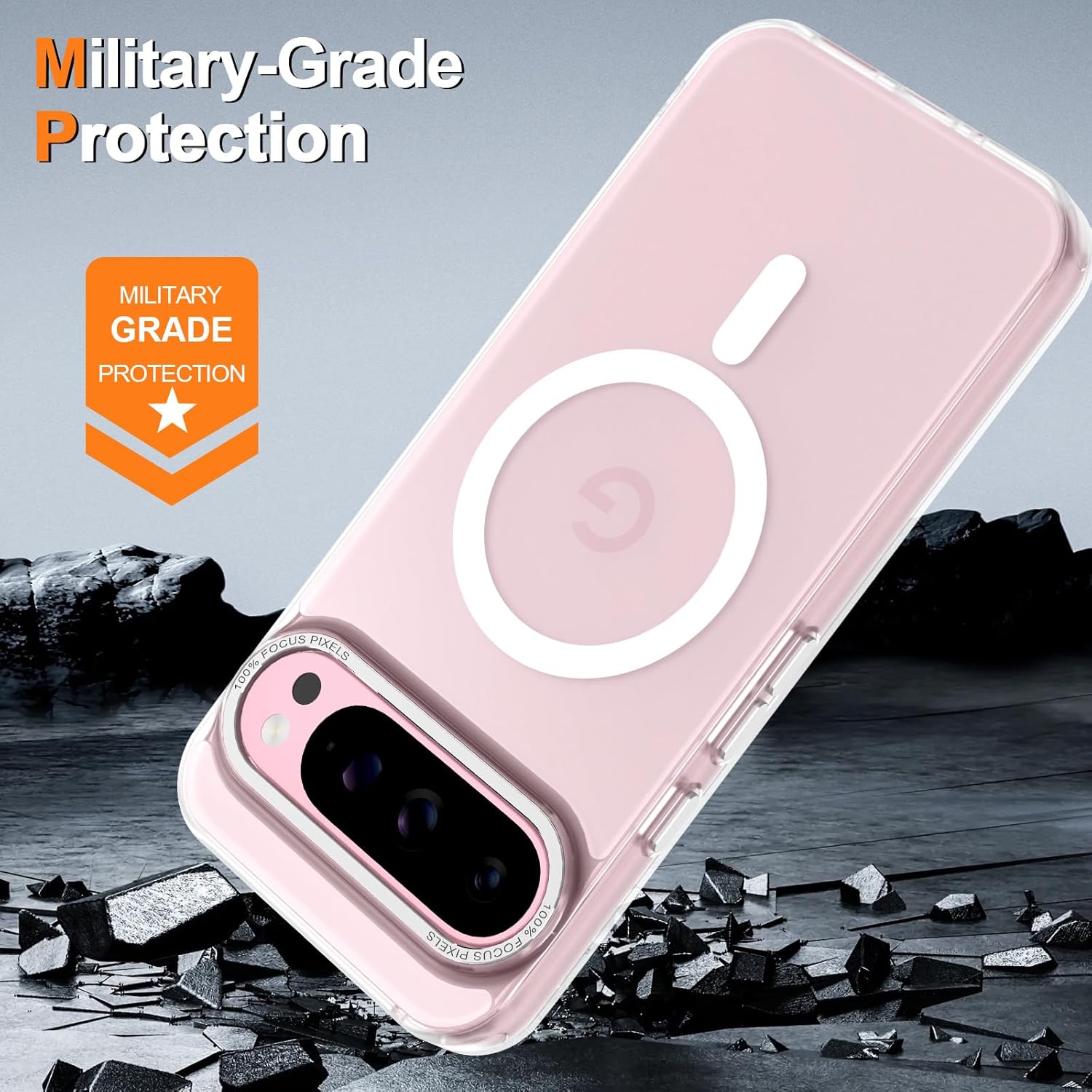 Magnetic for Google Pixel 9 Pro XL Case, [Military Grade Drop Protection] [Compatible with MagSafe] Shockproof Slim Translucent Matte Anti-Slip for Women Girls Men Case, Clear