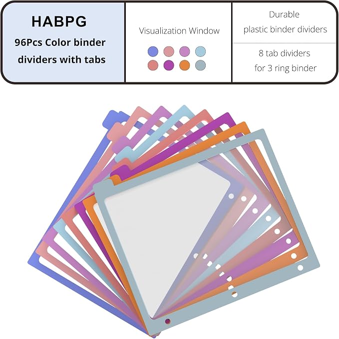 Binder Dividers with Tabs, 8 Tab Dividers - Image 2