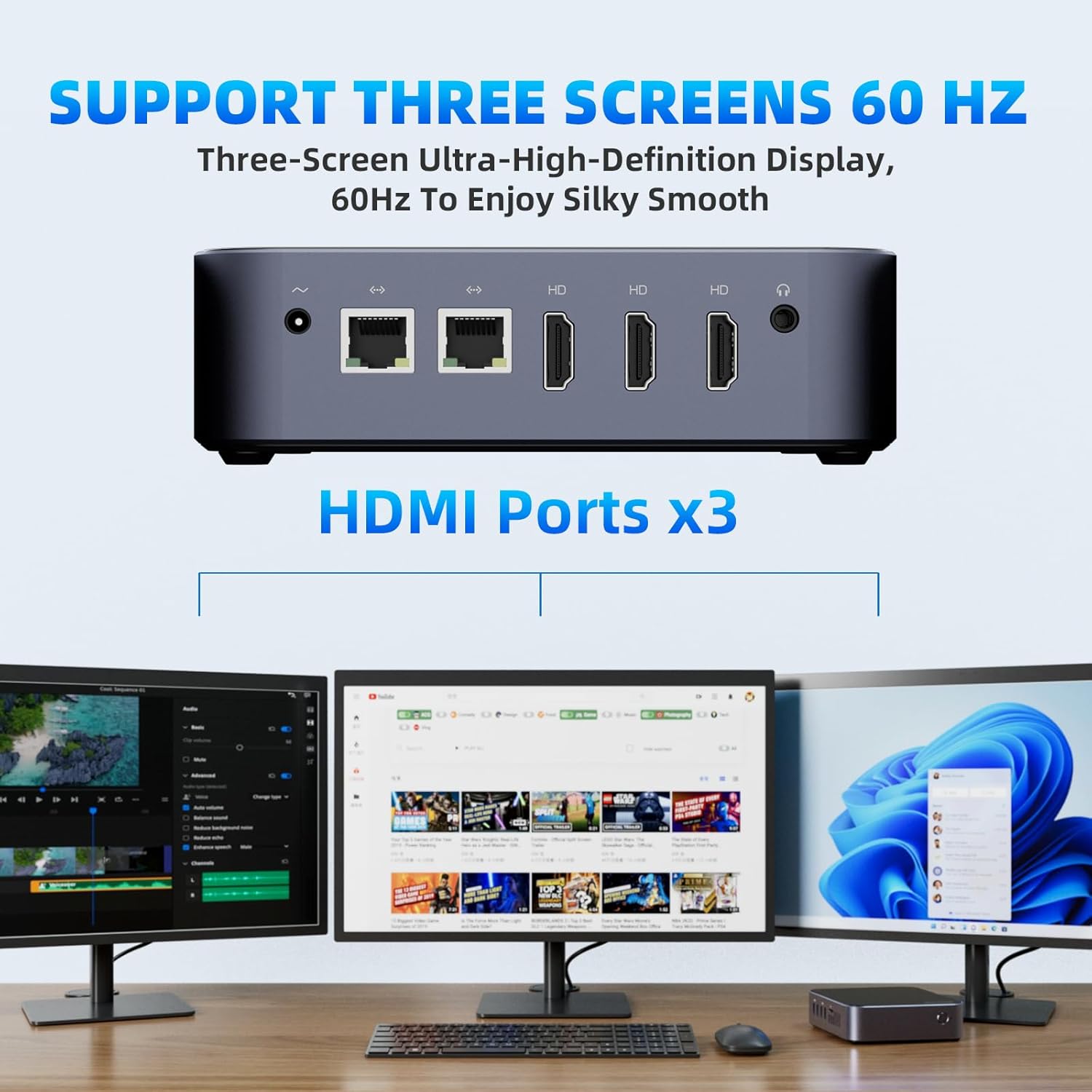 DreamQuest Mini PC 12th Gen N95 (Up to 3.4GHz), 32GB RAM, 1TB M.2 SSD, 4K HDMI, Gigabit LAN, USB3.2, BT5.0, WiFi 5 - Business & Home Office Desktop Computer