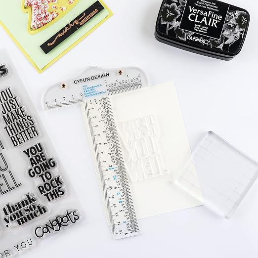8PCS 6 Inches/15cm Acrylic Clear T-Square Ruler, Inches and Metric, T Square - Image 9