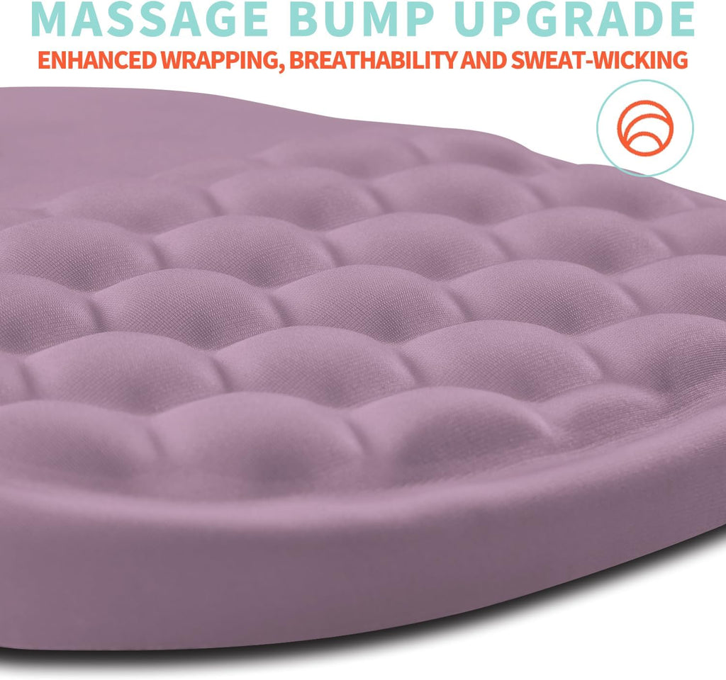 Ergonomic Mouse Pad Wrist Support with Memory Foam Massage Bulge, Carpal Tunnel Pain Relief Mousepad Wrist Rest for Mouse(12x8 inch, Purple)