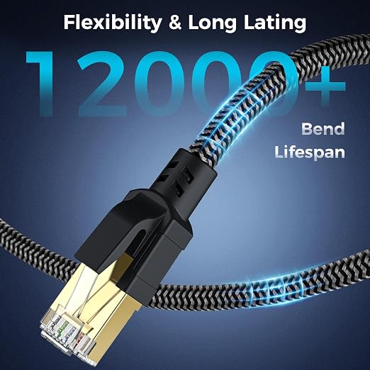 Cat 8 Ethernet Cable 50FT, High-Speed Braided Internet Cable Network Cord - Image 6