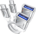 JSAUX USB to USB C Adapter [2 Pack], USBC OTG Adapter Compatible with MacBook Pro/Air, iPhone 15 Pro Max, Samsung Galaxy S24/S23/S22/S21 and More USB C Devices-Crystal White