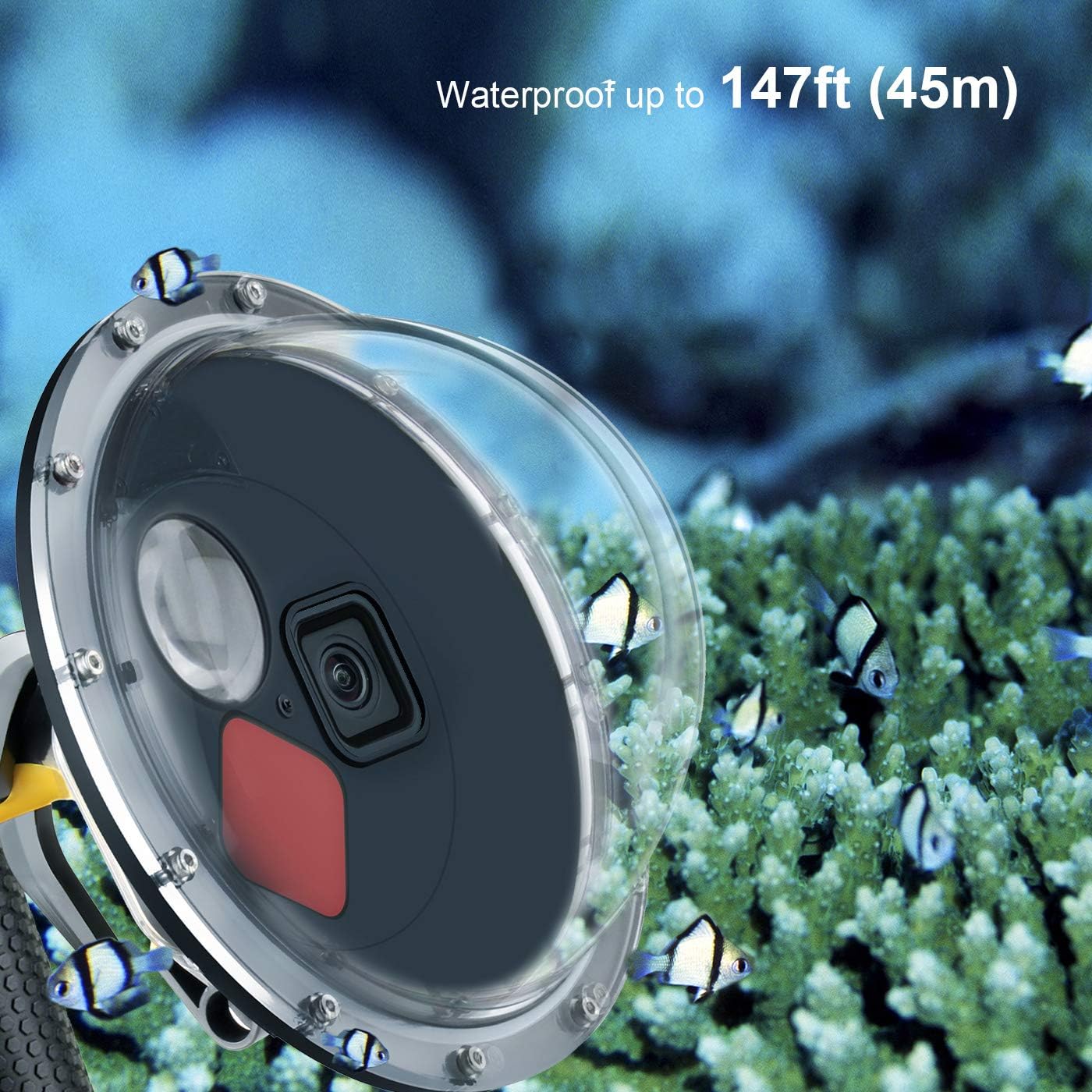 Dome Port for GoPro Hero 13 12 11 10 9 Black, Dome Port Lens with Waterproof Housing Case, Trigger, Floating Hand Grip, Built-in Switchable Red Filter and 10x Macro Filter
