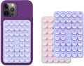 Silicone Double-Sided Suction Phone Grip Detachable Mount - Car Dashboard/Shower Phone Holder, Hands-Free For Selfies & Videos, ASMR- iphone & Android Compatible (Large, Baby Pink+Purple)