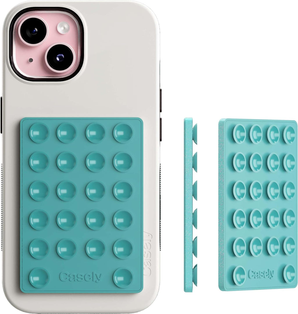 Casely Grippy Aquamarine MagSafe Compatible Cell Phone Mount Silicone Suction Cup Sticky Phone Holder and Stand