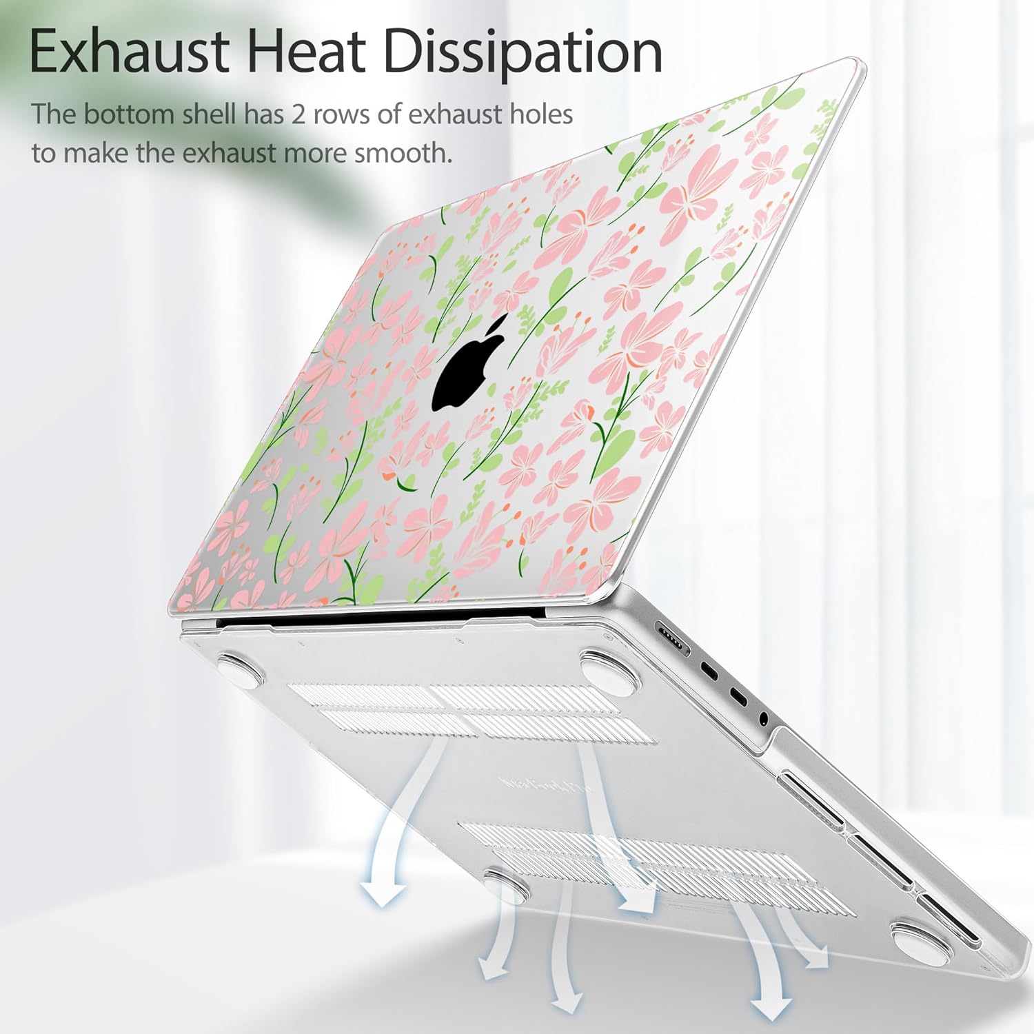Tuiklol for MacBook Pro 14 Inch Case 2024-2021 Release M4 A3112 A3401 A3185/M3 A2918 A2992/M2 A2779/M1 A2442 Pro/Max,Hard Shell Case with Keyboard Cover & Screen Protector for Touch ID,Unique Flower