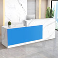 Reception Desk with Counter Modern Checkout Counter with Lockable Drawer Keyboard Tray Receptionist Desk for Office Salon Reception Table V Left 59inch/150cm