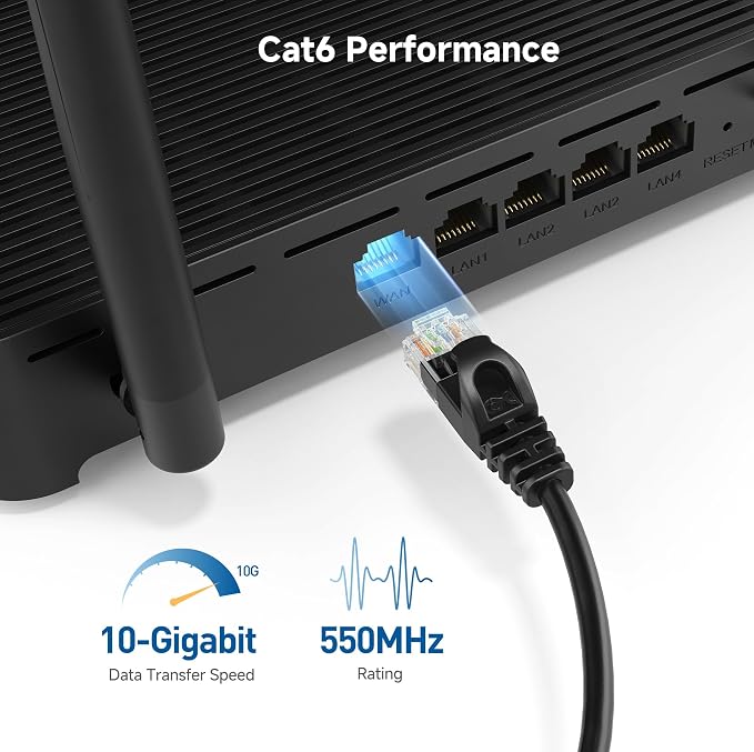 Cable Matters 10Gbps 5-Pack Snagless Cat 6 Ethernet Cable - 7ft - Image 3