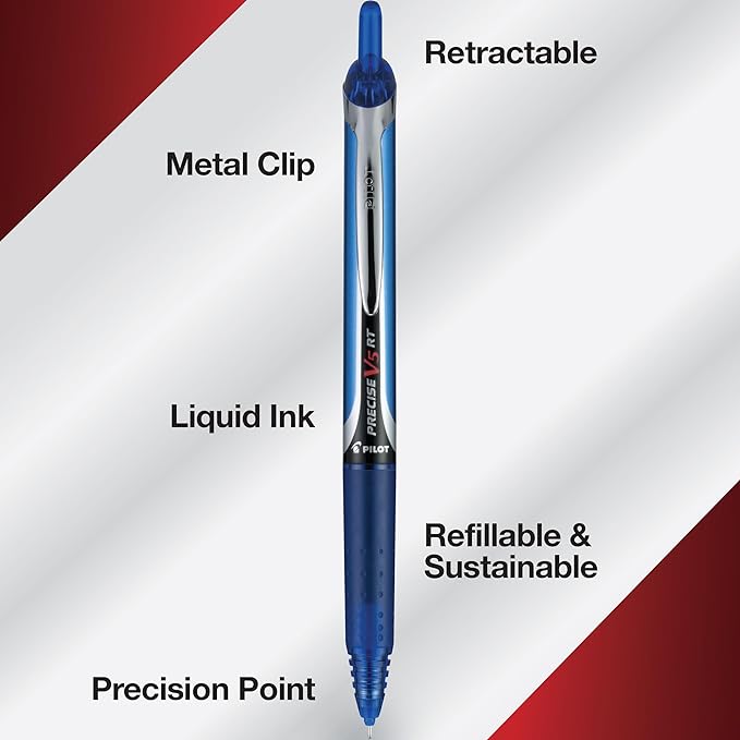 Pilot Precise V5 RT Refillable & Retractable Rollerball Pens, Extra Fine Point - Image 4