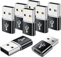 USB to USB C Adapter 8 Pack,USB to Type C Adapter,USBA Charger Type-C Fast Charging Cable Converter,USBC Adapters for iPhone 15 14 13,iWatch,iPad,Phones,Black