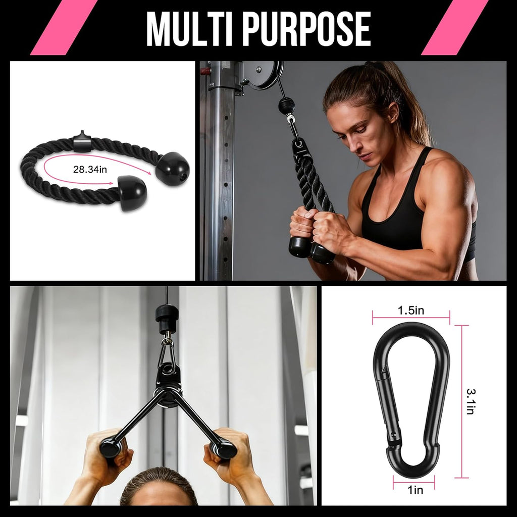 Cable Machine Attachment Set LAT Pulldown Attachments Weight Machine Accessories for Home Gym
