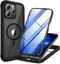 Miracase Magnetic Case for iPhone 13 Pro 6.1 Inch,with MagSafe,Built in Screen Protector,Full Body Protective(Black)