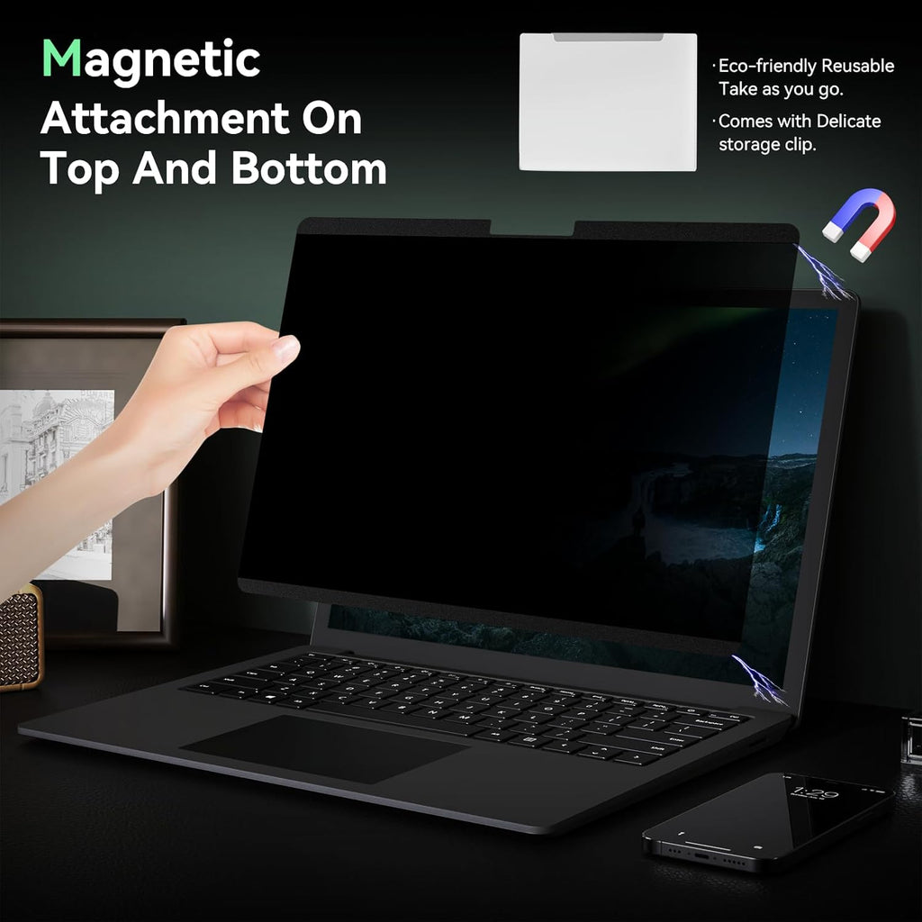 Magnetic 15 Inch Surface Laptop 5 Privacy Screen for Microsoft Surface Laptop 5/4/3/2/1, Removable Anti-Spy Filter Black Security Film, Anti Blue Light Filter Reusable Shield, Matte Bubble Free Guard