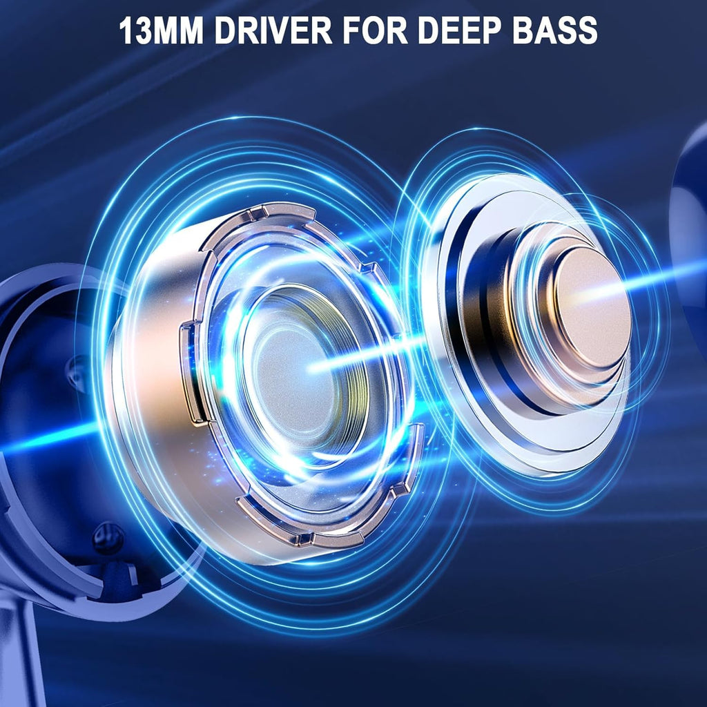 Wireless Earbuds, Bluetooth 5.4 Headphones LED Power Display Ear Buds Bass Stereo, Bluetooth Earbuds in-Ear Noise Cancelling Mic, 40H Playback Mini Case IP7 Waterproof Sports Earphones for Android iOS