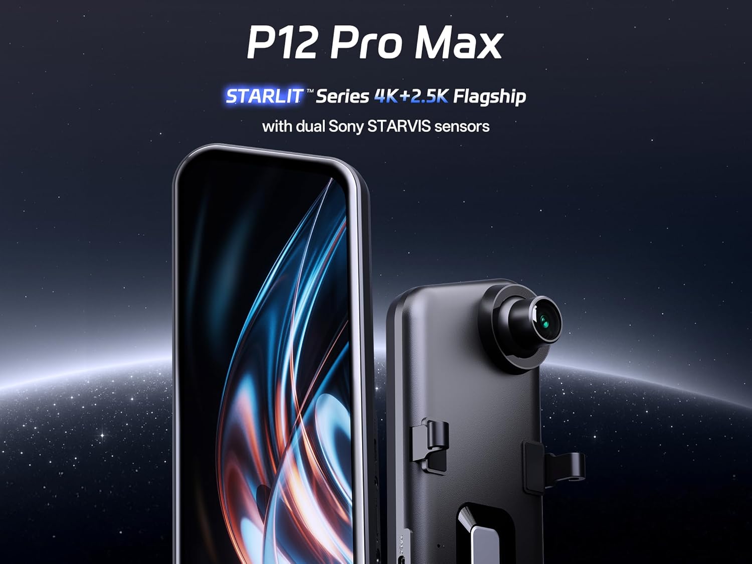 Pelsee 4K+2.5K Mirror Dash Cam with Front Starvis 2 IMX678 & Rear IMX335, 12" Rear View Mirror Camera, Color Night Vision, 5.8GHz WiFi, ADAS & BSD, Included OBD Hardwire Kit, 128GB Card, P12 Pro Max