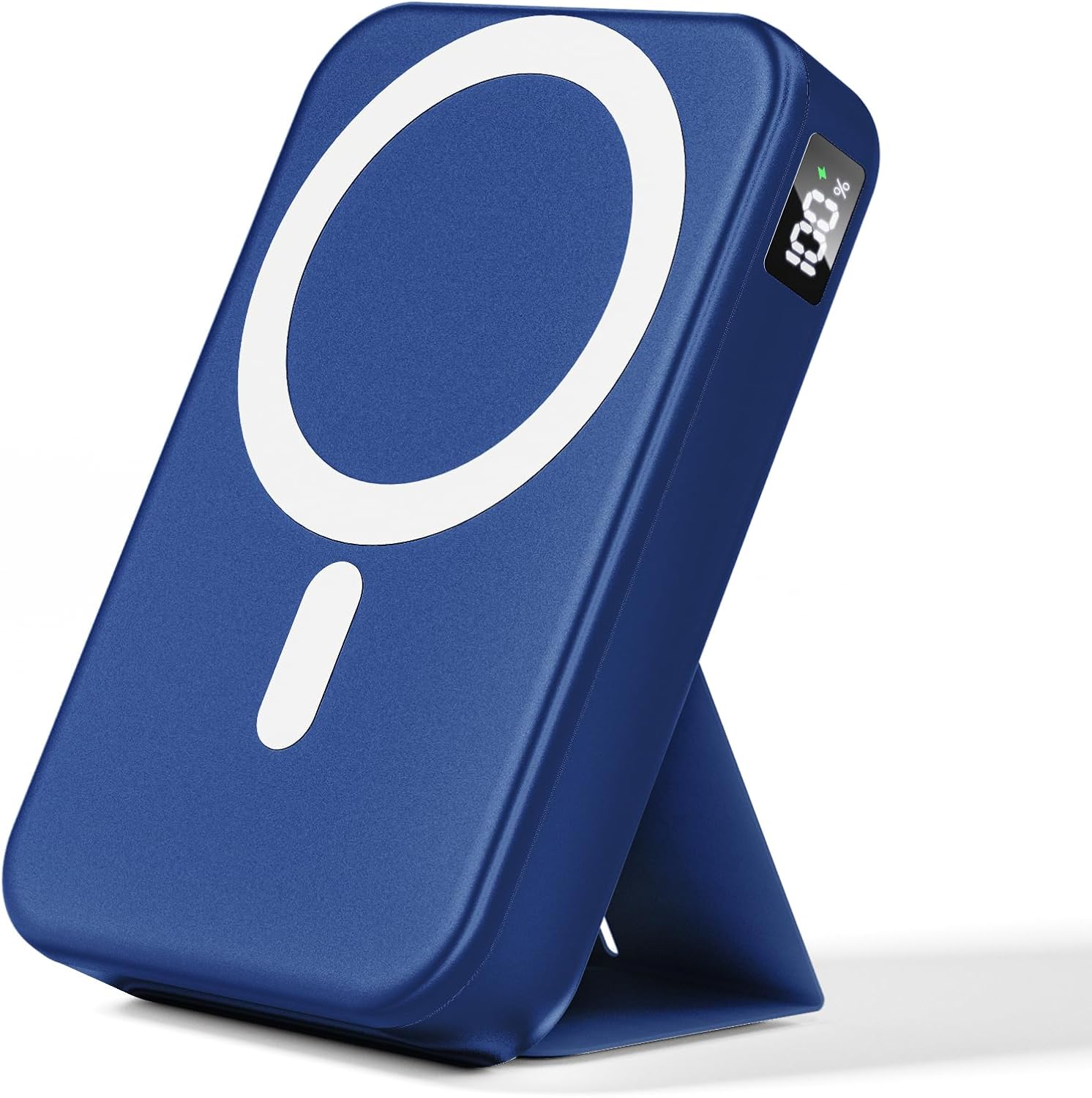 Magnetic Power Bank, 10000mAh Wireless Portable Charger with 20W USB-C Fast Charging, Foldable Stand & LED Display Battery Pack, Compatible with iPhone 16/15/14/13/12, Blue