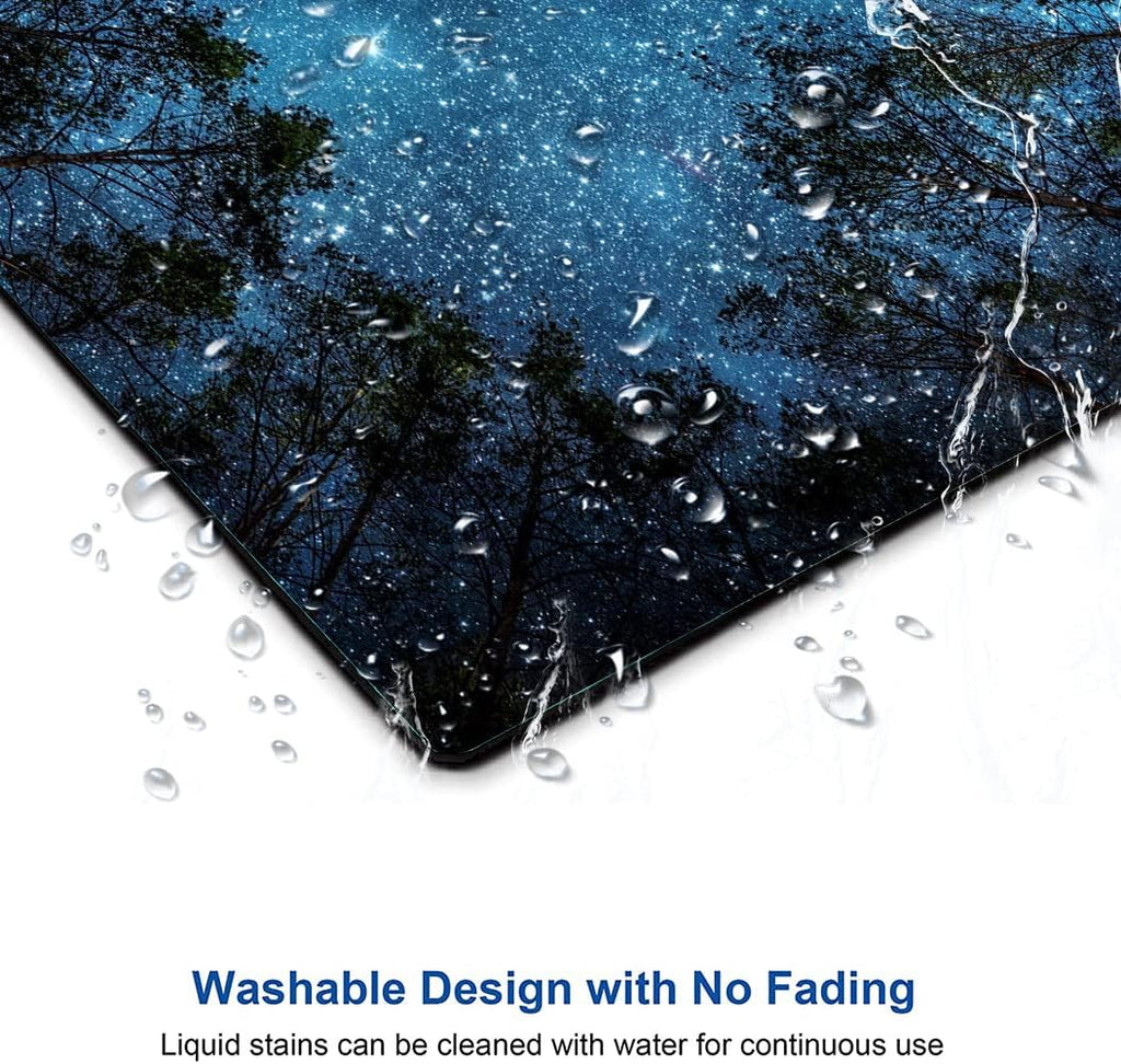 Mouse Pad, Forest Mouse Pad, Square Waterproof Mouse Pad Non-Slip Rubber Base MousePads for Office Laptop, 9.5"x7.9"x0.12" Inch(Starry Night Forest)