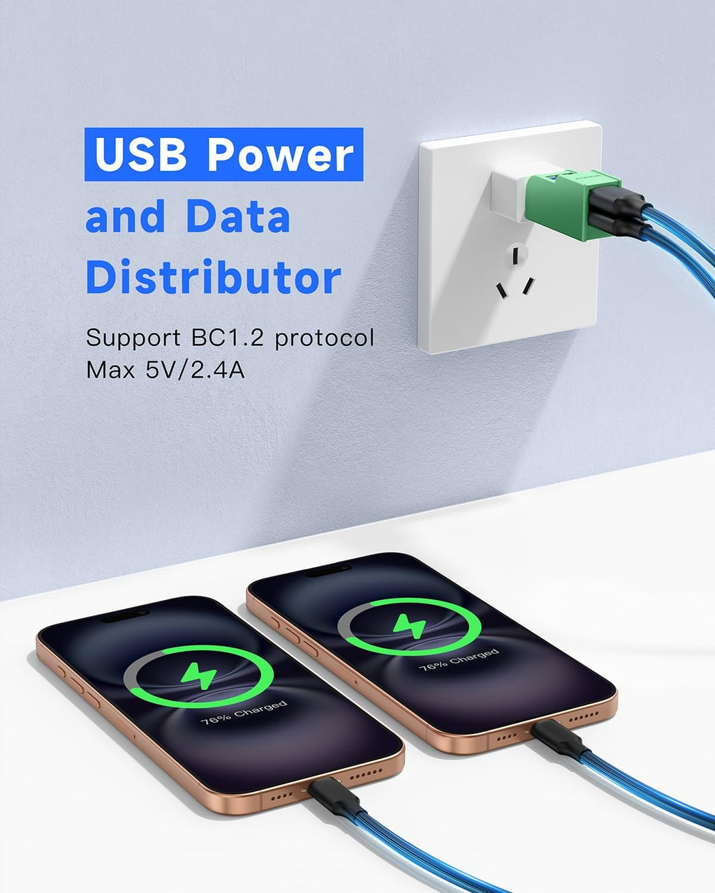 FORIDA 3 Ports USB 3.0 Adapter, USB Hub with 1 USB 3.0 and 2 USB 2.0 Ports, Portable USB Port Splitter for Keyboard, Mobile Hard Disk, U Disk, Camera, Mouse, etc (Green)