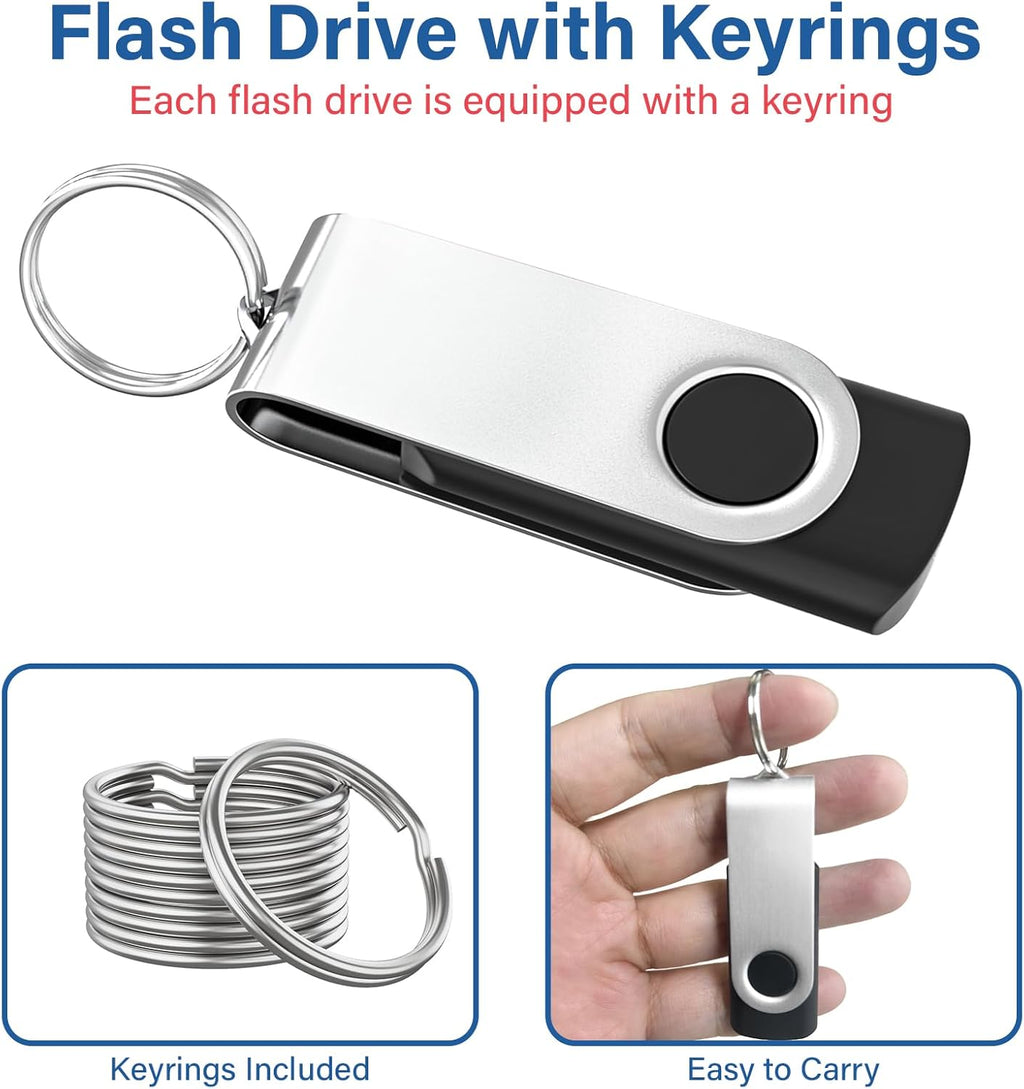 Bulk Flash Drives 1GB 100 Pack, Wooolken USB 2.0 Thumb Drives Pack Memory Stick USB Drive Pendrive for PC Laptop Computer (Black)