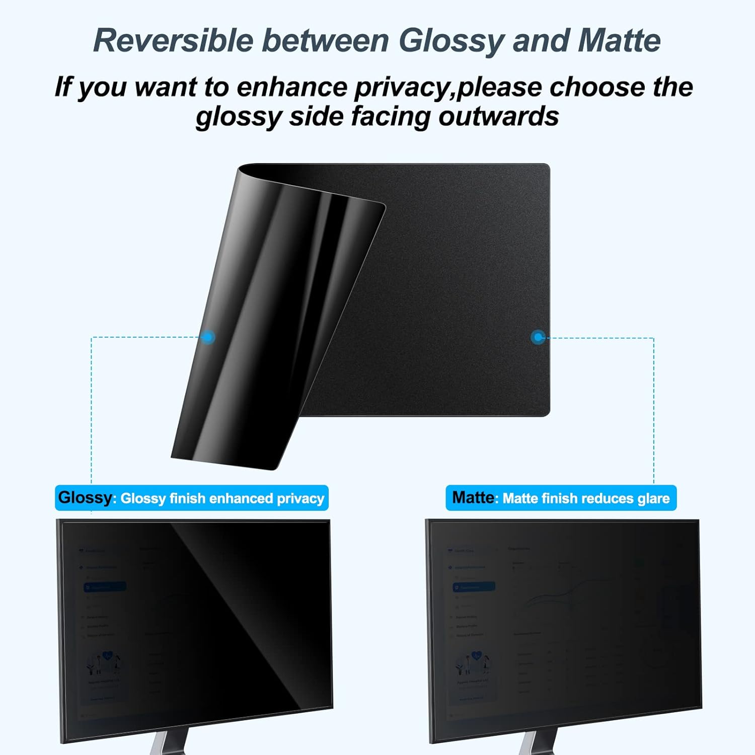 [2-Pack] 22 Inch Privacy Screen for Monitor Computer Screen Privacy Filter for 16:10 Widescreen Monitor Desktop PC Monitor Privacy Film Monitor Privacy Shield and Anti-Glare Protector